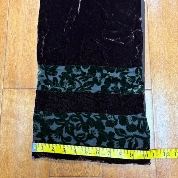 Liz Claiborne VTG Silk Blend Velvet Scarf 1997 Whimsigoth Brown Burnout 90s - Picture 4 of 7